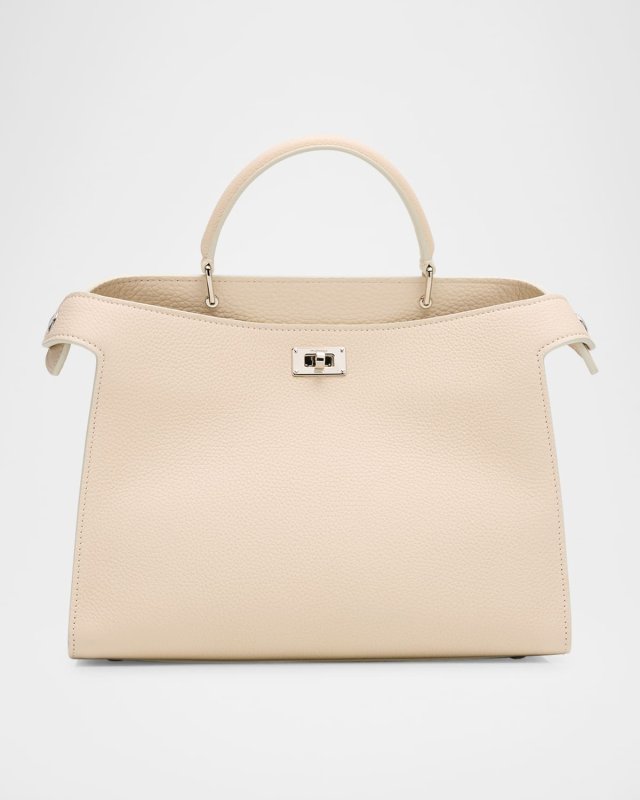 Lutece PM Grained Leather Top-Handle Bag